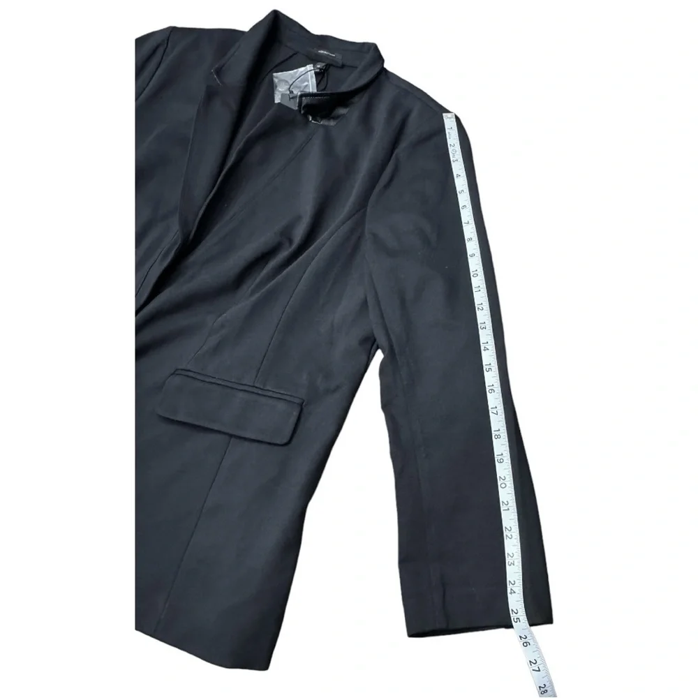 NWT Lane Bryant The Bryant Blazer Black Vegan Leather Collar Trim Ponte Size 22